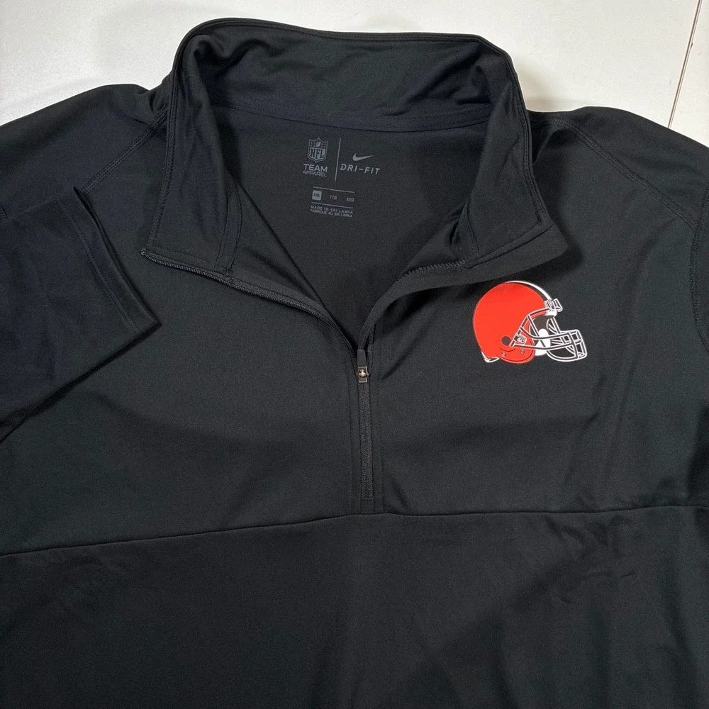 Cleveland Browns Nike Quarter Zip 2XL Black NFL Dri-FIT Lightweight Pullover